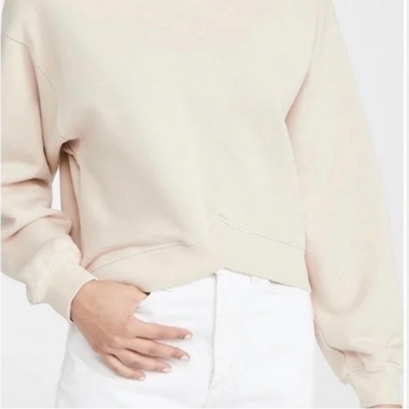 AGOLDE Chevron Sweatshirt in Cashew (Cream). - Picture 4 of 8